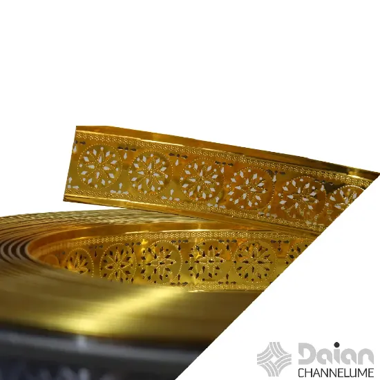 لبه چلنیوم طلایی 7 سانت آینه ای پانچ سنتی دایان