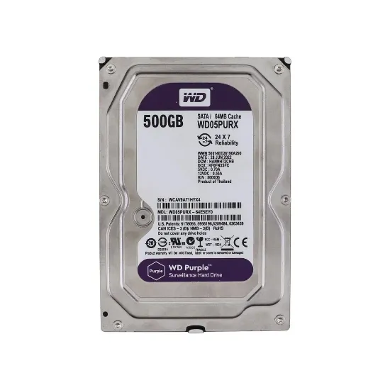 هارد اینترنال وسترن دیجیتال بنفش مدل WD05PURX ظرفیت 500 گیگابایت