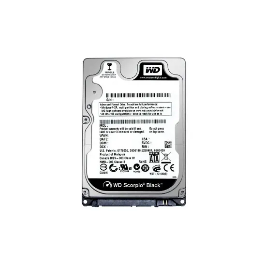 هارد اینترنال وسترن دیجیتال مشکی مدل WD5000BPKT ظرفیت 500 گیگابایت