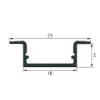 پروفیل کابینتی تک لاین لبه دار عرض 25mm