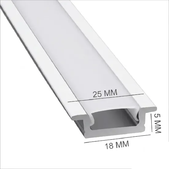 پروفیل کابینتی تک لاین نوری لبه دار عرض 25mm