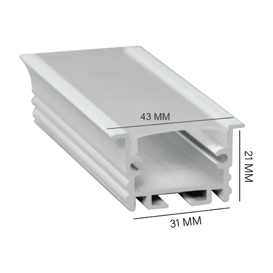 پروفیل توکار دولاین فنرخور 31mm کد 5 آلومینیومی مناسب نوار LED