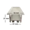 پروفیل آلومینیومی توکار دولاین 31mm مناسب سقف کناف و نور مخفی