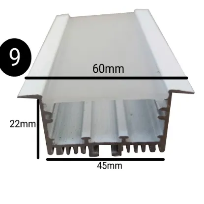 پروفیل توکار فنرخور 3 لاین 45mm کد 9 آلومینیومی