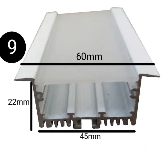 پروفیل توکار فنرخور 3 لاین 45mm کد 9 آلومینیومی