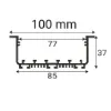 پروفیل توکار فنرخور 5 لاین 85mm کد 10