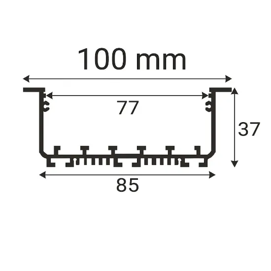 پروفیل توکار فنرخور 5 لاین 85mm کد 10