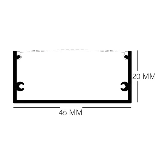 پروفیل روکار 3 لاین 45mm کد (14)