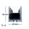 پروفیل روکار و آویز وسط جداشونده 55mm (کد16)