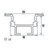 پروفیل توکار کنافی فنرخور تک لاین 18mm (کد22)