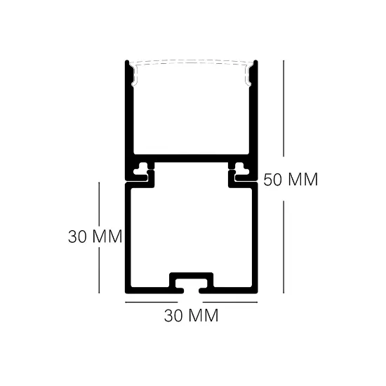 پروفیل روکار و آویز دولاین 30mm کد 28