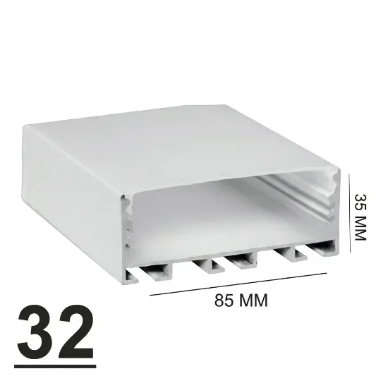 پروفیل روکار فنرخور 7 لاین 85mm کد 32 آلومینیومی