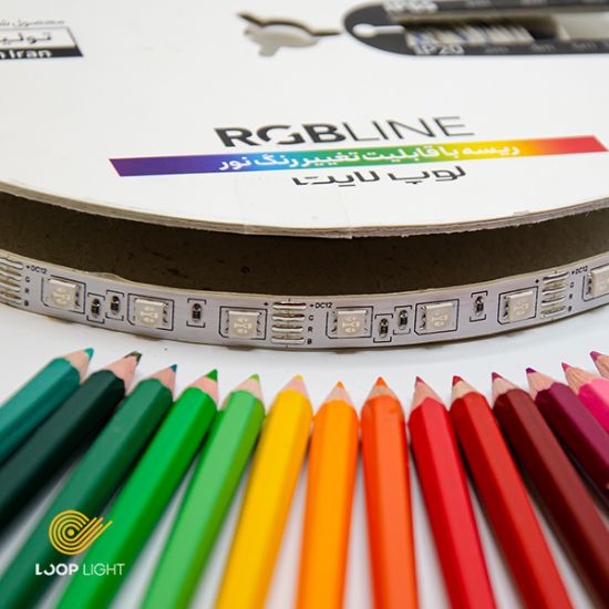 تصویر  ریسه 12 ولت RGB تراکم 60 لوپ لایت مدل LB-PS60-5050-12 (پشت چسب دار)