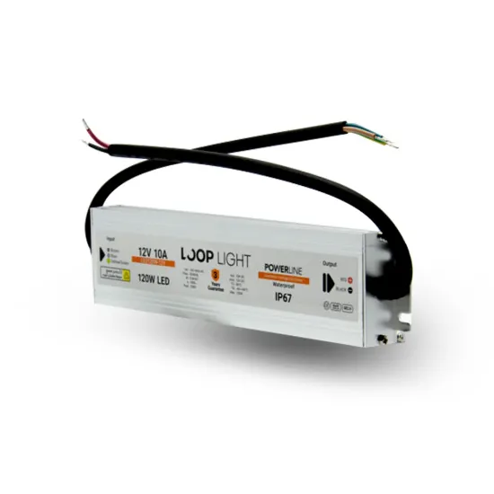 منبع تغذیه 12 ولت 10 آمپر 120 وات  ضد اب لوپ لایت مدل Waterproof