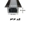 پروفیل لاین نوری توکار تک لاین 8mm (کد42)