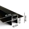 تصویر  پروفیل لاین نوری چفت میانی تک لاین 16mm (کد68)