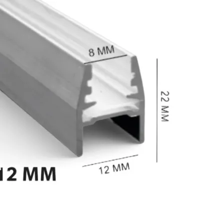 تصویر  پروفیل لاین نوری شیشه تک لاین 8mm (کد56)
